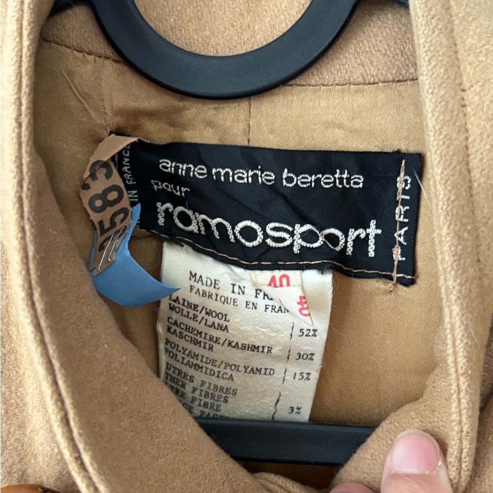 Vintage Luxury! Anne Marie Beretta for Romosport Tan belted Double-Breasted Coat - Picture 10 of 16